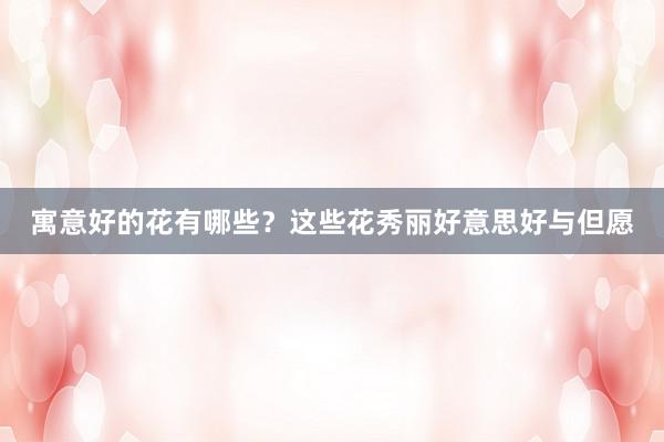 寓意好的花有哪些？这些花秀丽好意思好与但愿